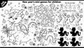 Vector New Year kids games placement with dragons