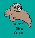 Vector New Year 2015 logo with sheep Royalty Free Stock Photo