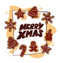 Vector New year and Merry Christmas congratulation design Royalty Free Stock Photo