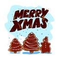 Vector New year and Merry Christmas congratulation design Royalty Free Stock Photo