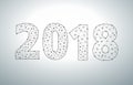 Vector 2018 new year with mesh stylish alphabet