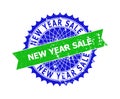 NEW YEAR SALE Bicolor Rosette Distress Watermark Royalty Free Stock Photo