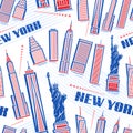 Vector New York City seamless pattern Royalty Free Stock Photo