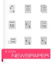 Vector newspaper icon set