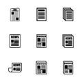 Vector newspaper icon set