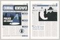 Vector newspaper template on the criminal theme