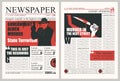 Vector newspaper template on the criminal theme