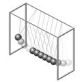 Vector Newton swing. Isometric pendulum cradle metal bolls. Master illustration.