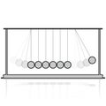 Vector Newton swing. Pendulum cradle metal bolls. Flatten master illustration.