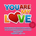 Vector nice greeting card for Saint Valentine day with sticker style