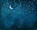 Vector night starry sky. Royalty Free Stock Photo