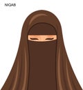 Vector arab niqab style, beautiful arabic muslim woman - Illu Royalty Free Stock Photo