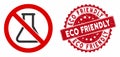No Chemistry Icon with Distress Eco Friendly Seal