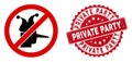 No Fool Clown Icon with Textured Private Party Seal