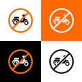 Vector No motorcycle sign, city public signs, no scooter symbol