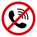 Vector No Phone Calls Flat Icon Symbol