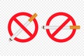 Vector No Smoking Area Sign, Symbol, Label Set Isolated. Realistic 3d Cigarette. Do Not Smoke Here. May 31st World No Royalty Free Stock Photo