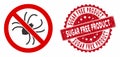 No Spider Icon with Scratched Sugar Free Product Stamp