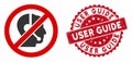 No Telemarketing Icon with Scratched User Guide Seal