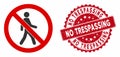 No Trespassing Icon With Distress No Trespassing Stamp
