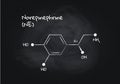 Vector norepinephrine structure banner illustration. Hormone associated with adrenal response system. White chalk lines isolated