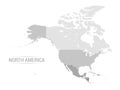 Vector North America grey map