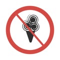 Vector not allowed sign on white background with red circle.  Illustration can use in cafe, restaurant Royalty Free Stock Photo