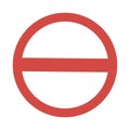 Vector not allowed sign on white background with red circle.  Illustration can use in cafe, restaurant Royalty Free Stock Photo