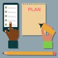 Vector notebook agenda business note plan work reminder planner organizer illustration. Royalty Free Stock Photo
