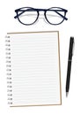 Vector Notebook glasses pen