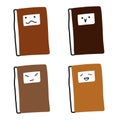 Vector Notebook with Various Expressions Doodle Style Cute & Minimalist