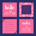 Vector notes templates with sweets