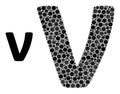 Vector Nu Greek Lowercase Symbol Collage of Dots