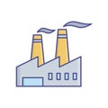 Vector Nuclear plant Line Style vector icon which can easily modify or edit