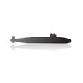 Vector nuclear submarine silhouette