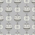 Vector nude christmas ornaments seamless pattern print background.