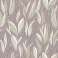 Vector nude leafes seamless pattern print background.