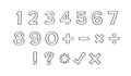 Vector of Number character in hand-drawn doodle style. Royalty Free Stock Photo