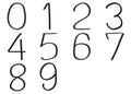 Vector Number 0 to 9 Freehand. Fonts Doodle Royalty Free Stock Photo
