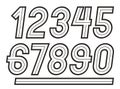 Vector numbers, modern numerals set.