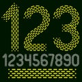 Vector numbers, modern numerals set. Rounded bold retro numeration from 0 to 9 can be used for logo creation. Made using rhythmic