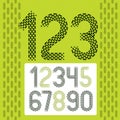 Vector numbers, modern numerals set. Rounded retro numeration fr