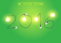 Vector numbers of new year 2016 with creative light bulb idea Royalty Free Stock Photo