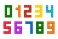 Vector numbers from plastic constructor. Building brick number for poster, banner, logo, print for kids.