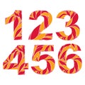 Vector numeration decorated with seasonal orange autumn leaves