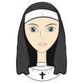 Vector, nun, sister of mercy in monastic clothes