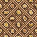 Vector Nut Seamless Pattern Royalty Free Stock Photo