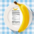 Vector of Nutrition facts banana