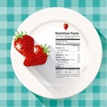 Vector of Nutrition facts strawberries