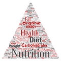 Vector nutrition health diet triangle arrow word cloud Royalty Free Stock Photo
